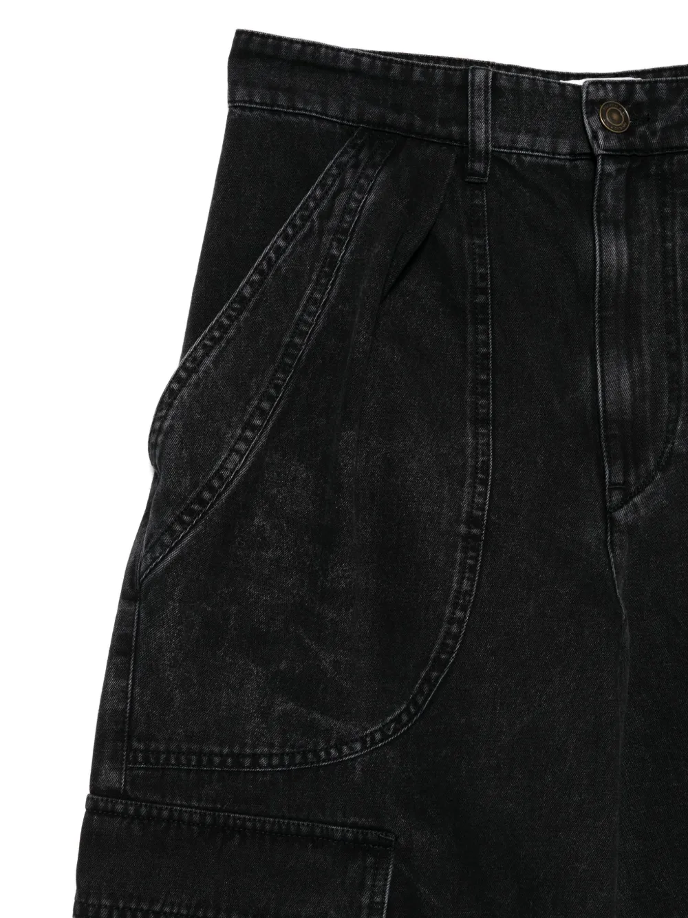 Isabel Marant Seam-detail Cargo Jeans In Black