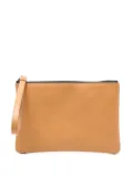 Common Projects zip-top leather clutch - Brown
