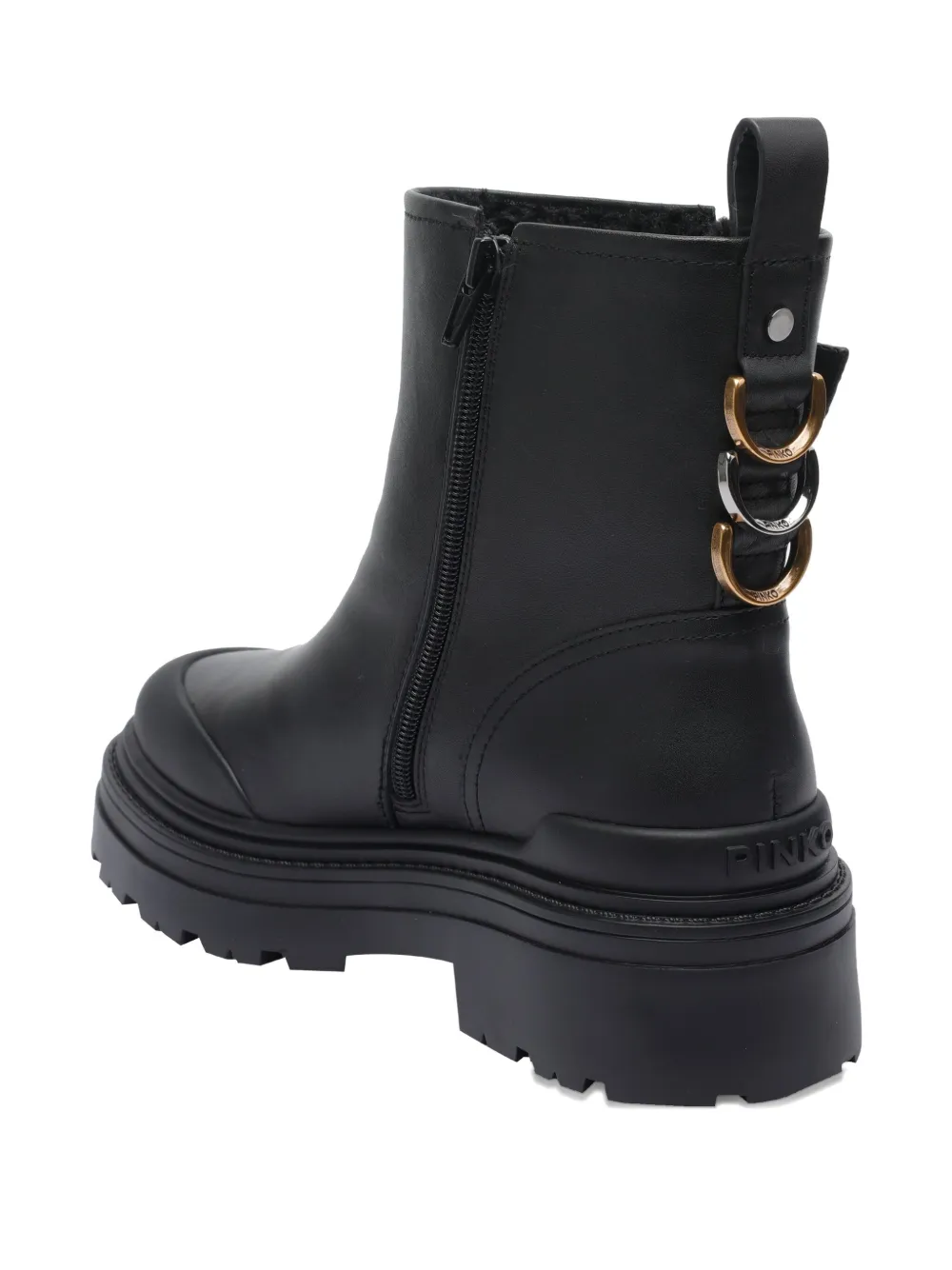 PINKO buckle-detail side-zip boots Black