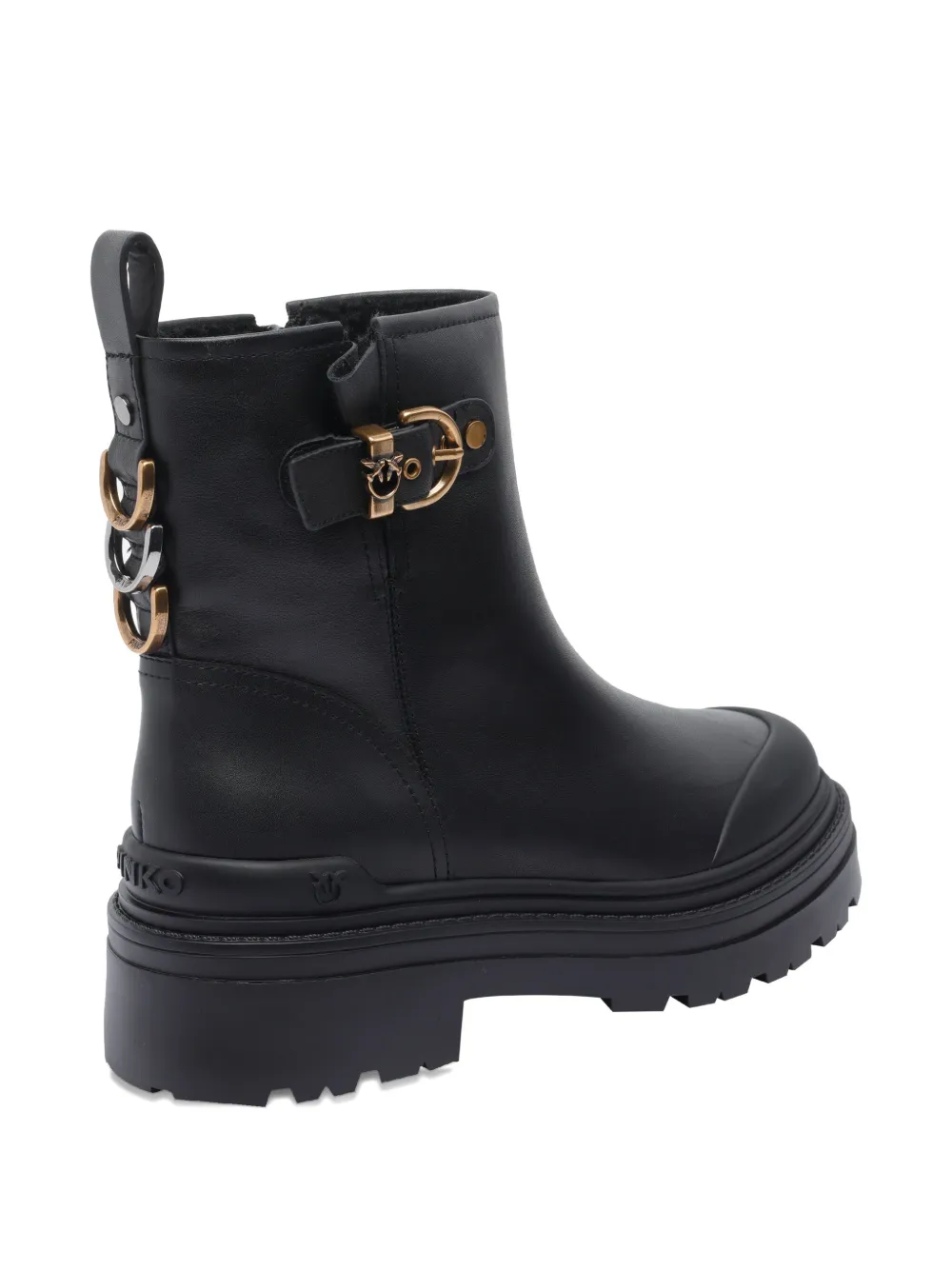 PINKO buckle-detail side-zip boots Black