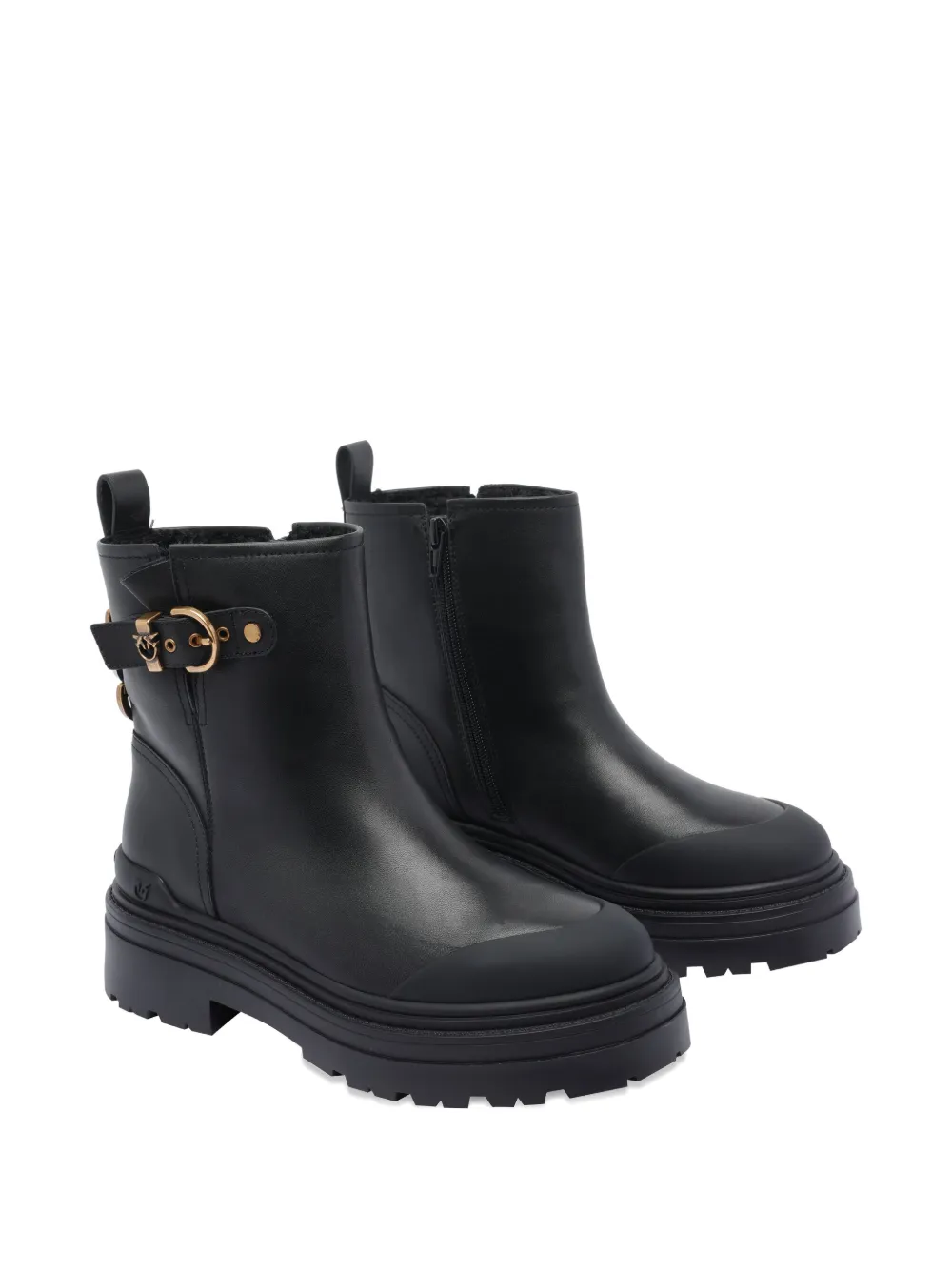 PINKO buckle-detail side-zip boots Black