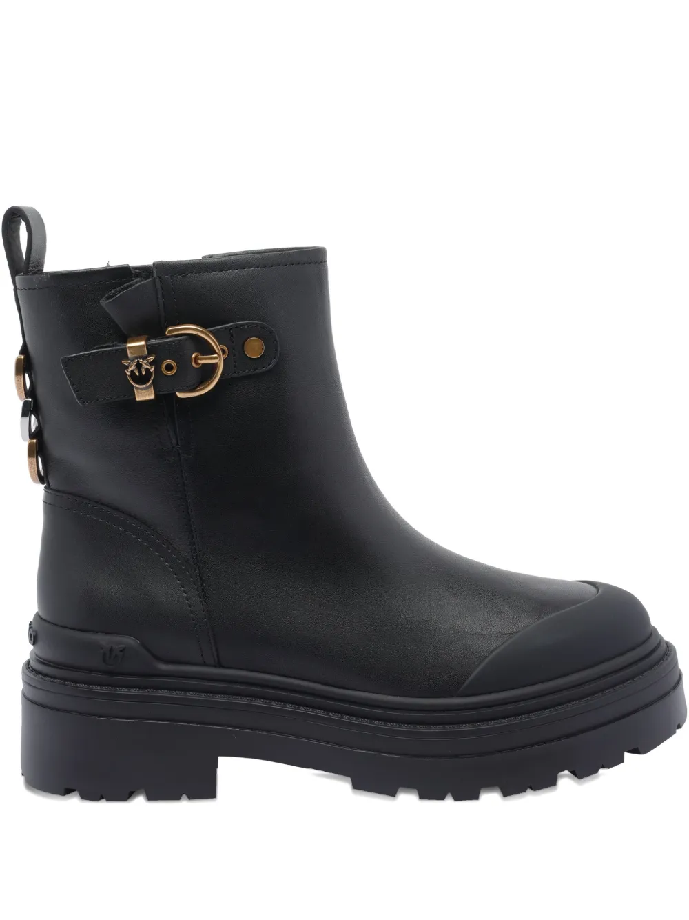 PINKO buckle-detail side-zip boots Black