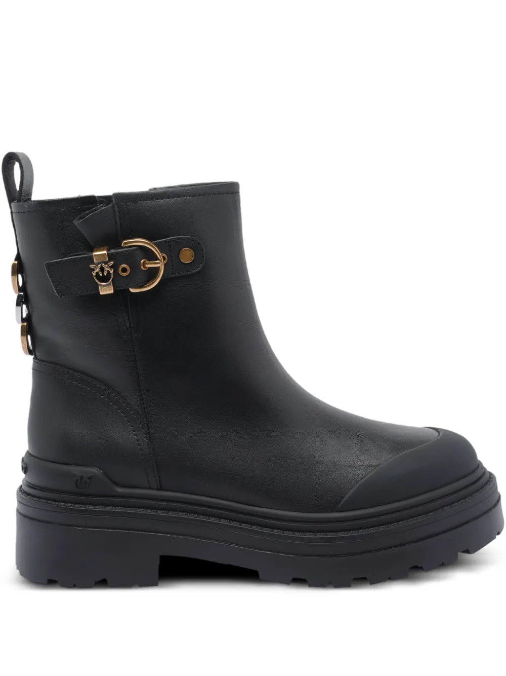 PINKO buckle-detail side-zip boots Black