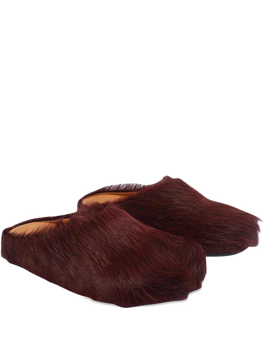 Marni Fussbett calf-hair slip-on mules - Rosso