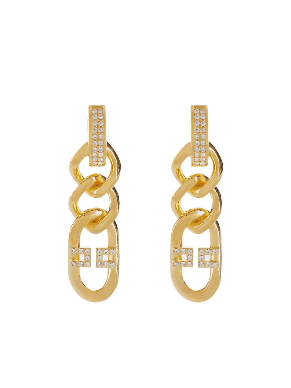 Elisabetta Franchi crystal-embellished chain earrings - Oro
