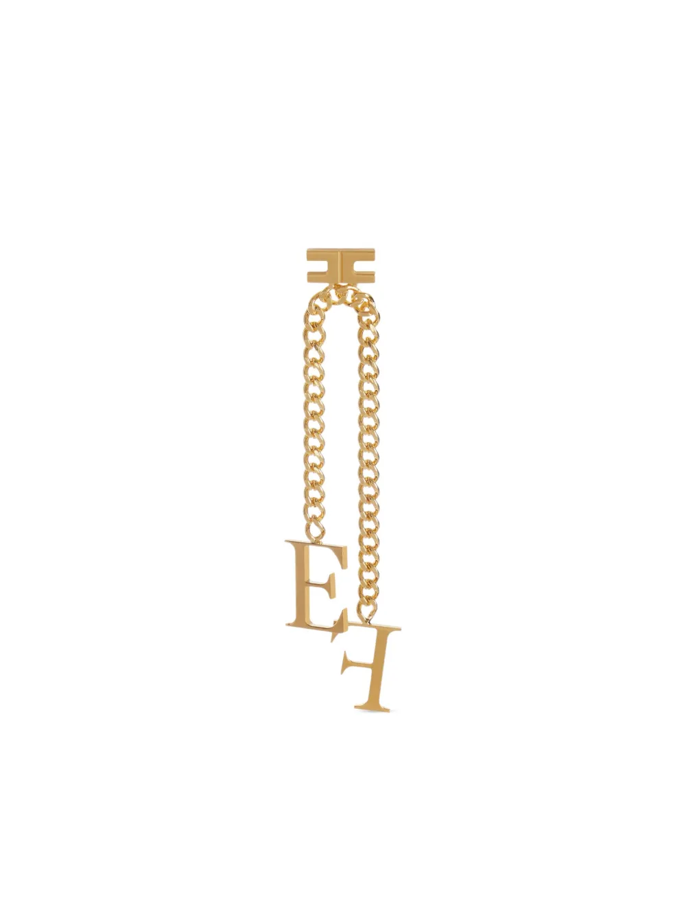 Elisabetta Franchi logo-pendant chain earrings - Goud