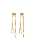 Elisabetta Franchi logo-pendant chain earrings - Gold