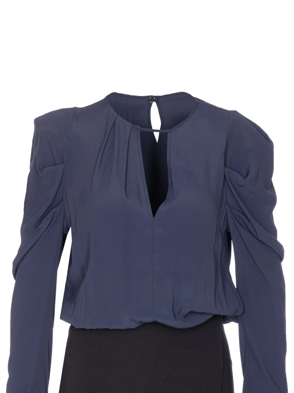 PINKO Midi-jurk met pofmouwen en knoopdetail Blauw