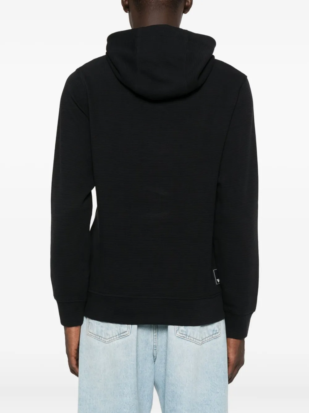 Emporio Armani cotton-blend hoodie Blauw