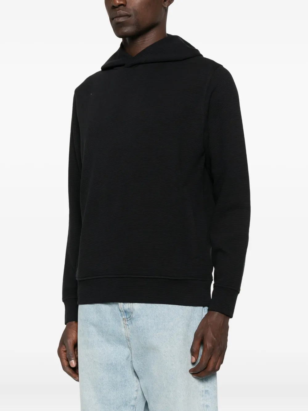 Emporio Armani cotton-blend hoodie Blauw