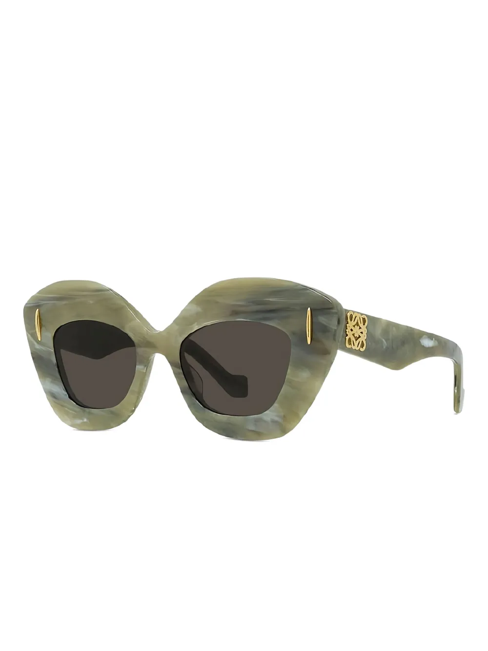 LOEWE Zonnebril met cat-eye montuur en marmer-patroon - Groen