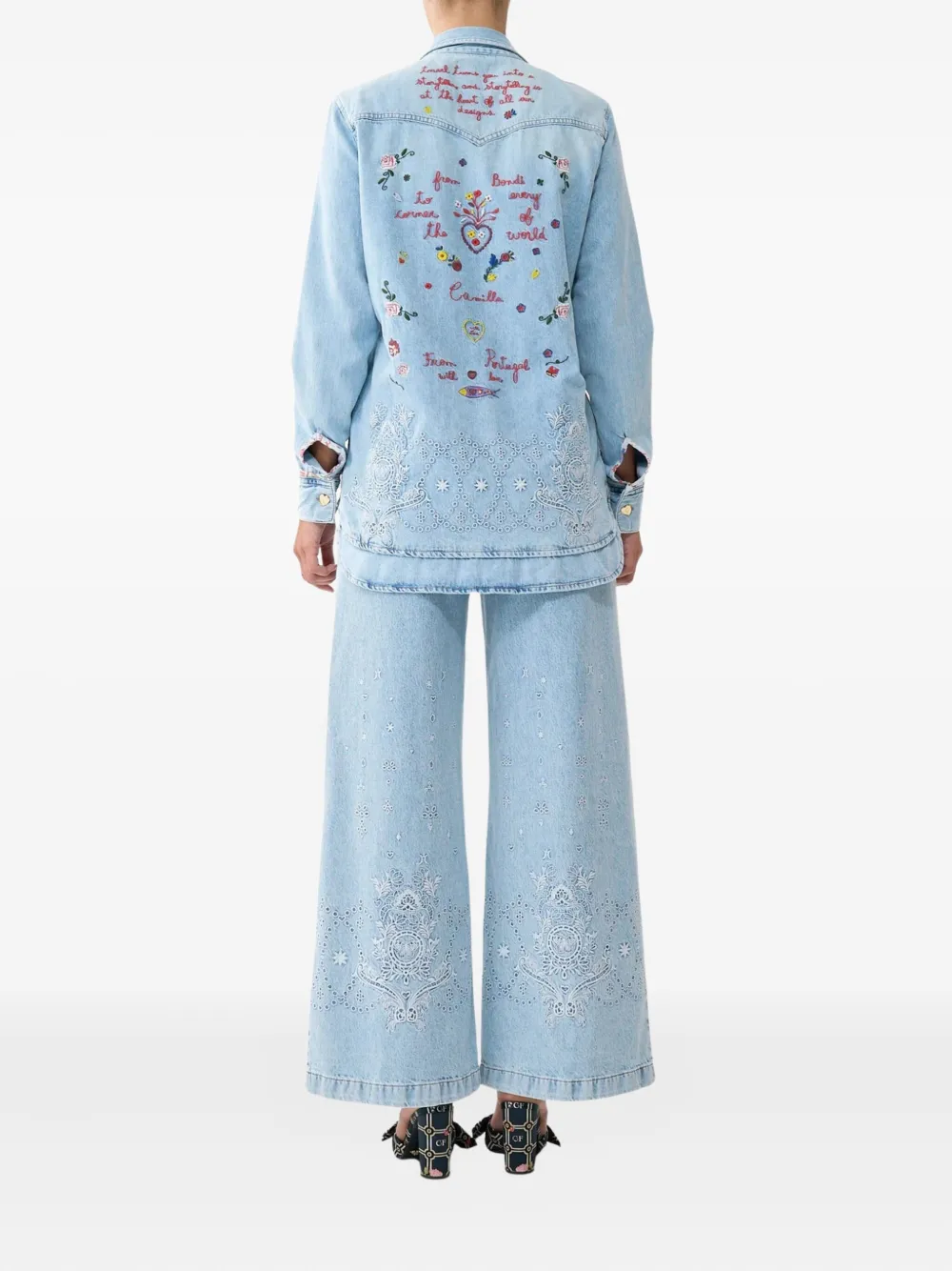 Camilla Gelaagde blouse Blauw