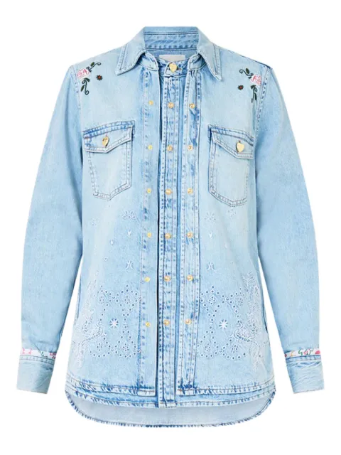 Camilla layered embroidered shirt