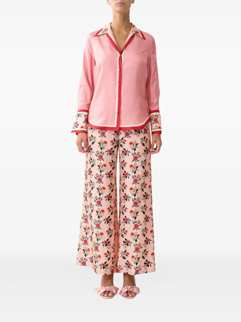 Camilla floral-print silk shirt - Roze
