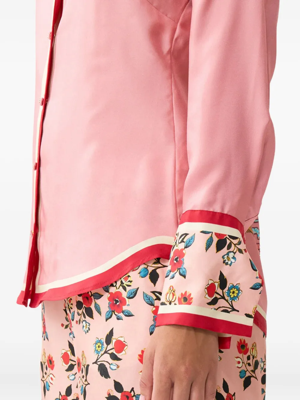 Camilla Zijden blouse met bloemenprint Roze