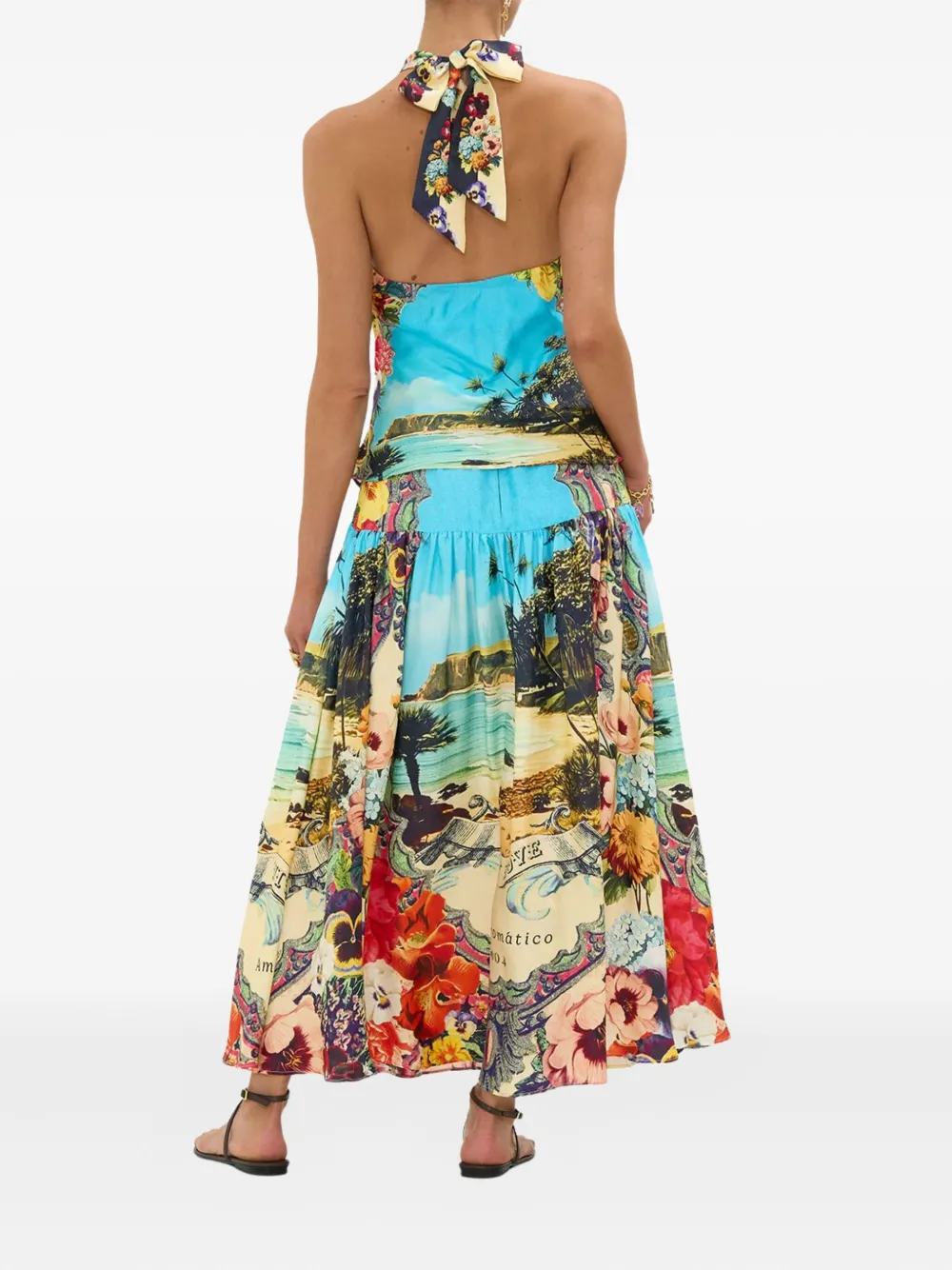 Camilla Gesmockte midi-rok met bloemenprint Blauw