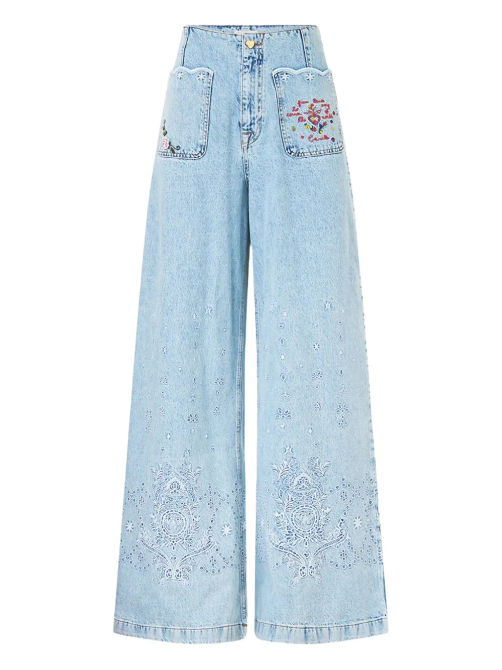 Camilla Jeans met geborduurd ringlets Blauw