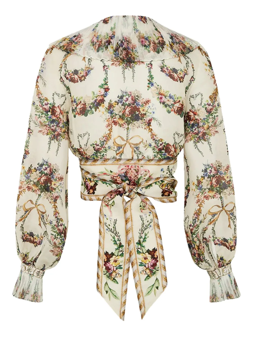 Camilla Wikkeltop met geplooide franje Beige