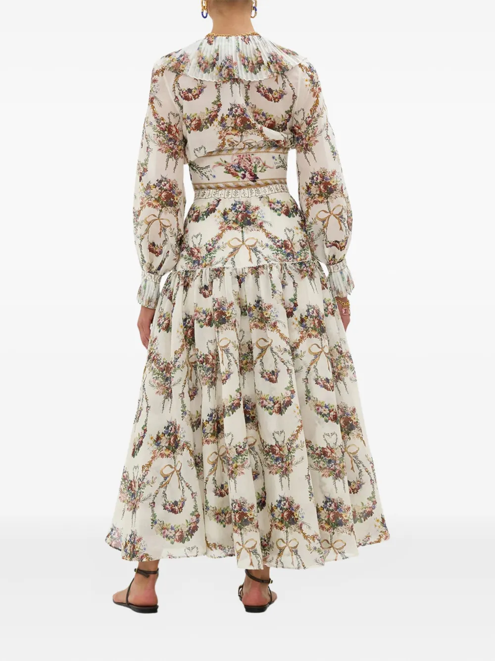 Camilla Wikkeltop met geplooide franje Beige