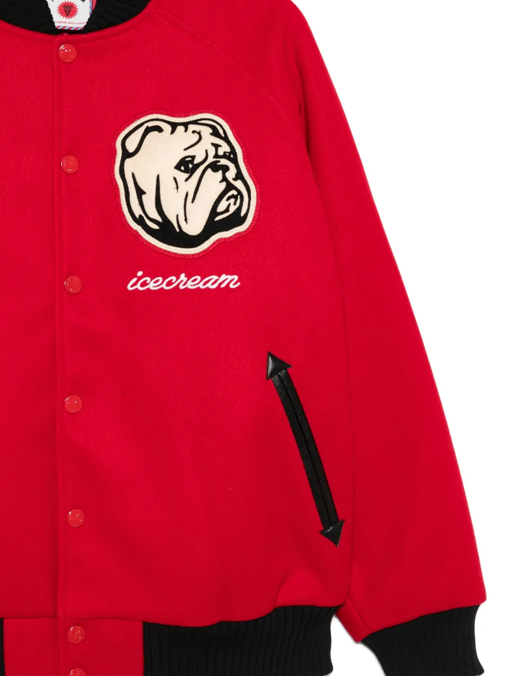 ICECREAM Bomberjack met geborduurde bulldog Rood