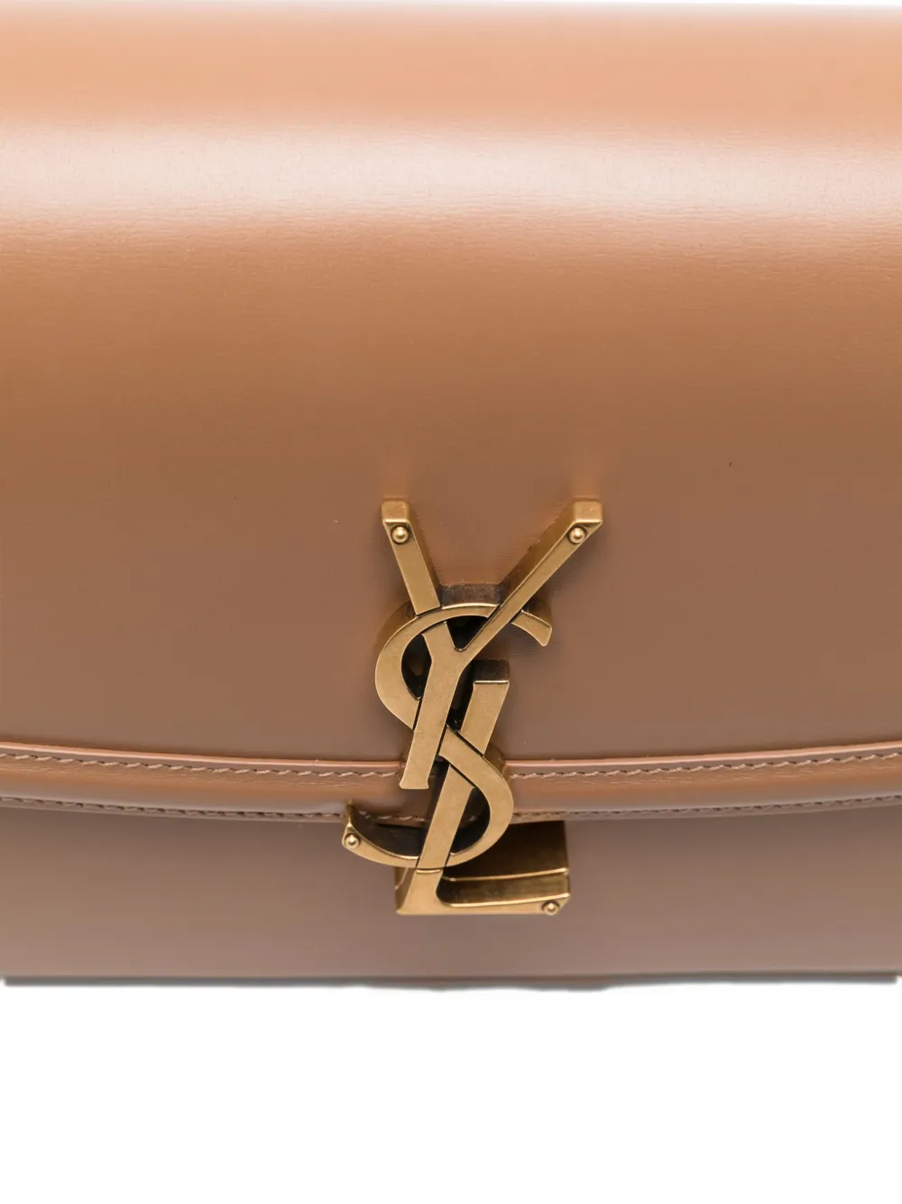 Saint Laurent medium Solferino logo-plaque foldover shoulder bag Bruin