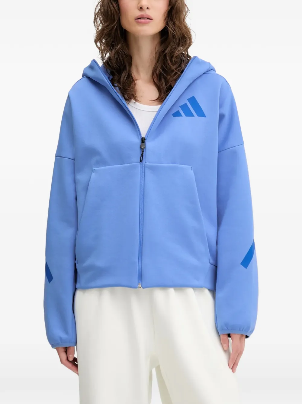 adidas Z.N.E. logo hooded hoodie - Blu