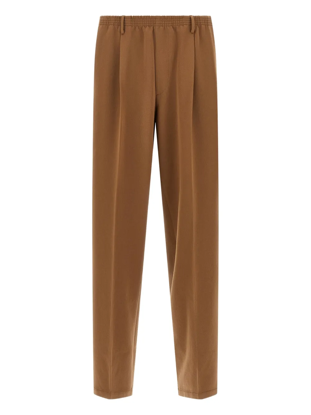 pleated elastic-waistband trousers