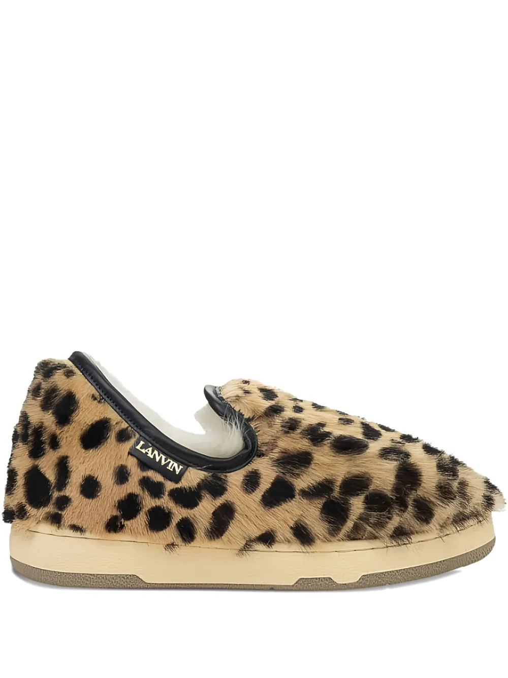 Lanvin DBB1 leopard-print slip-on sneakers Brown