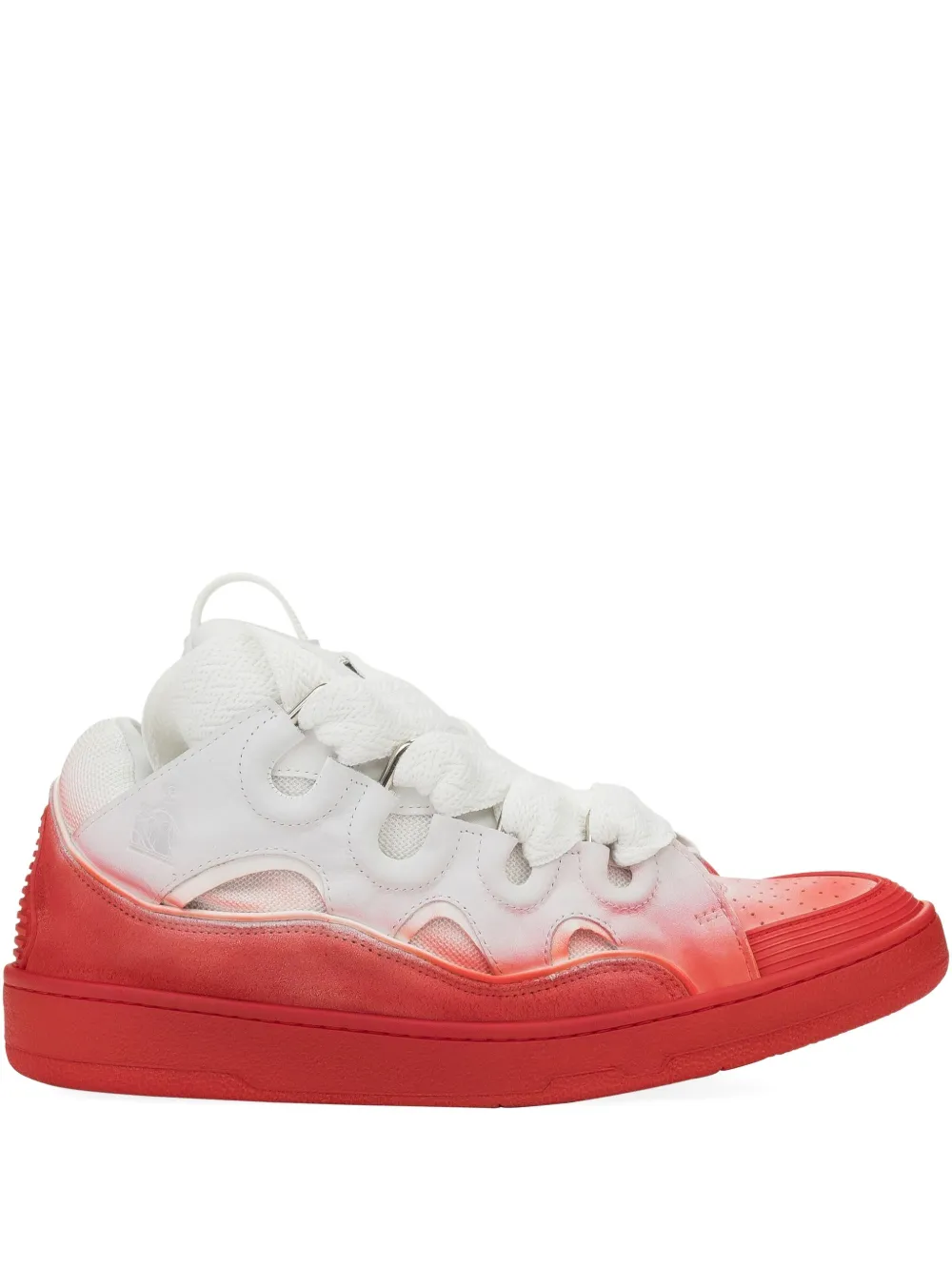 Lanvin Curb lace-up perforated sneakers White