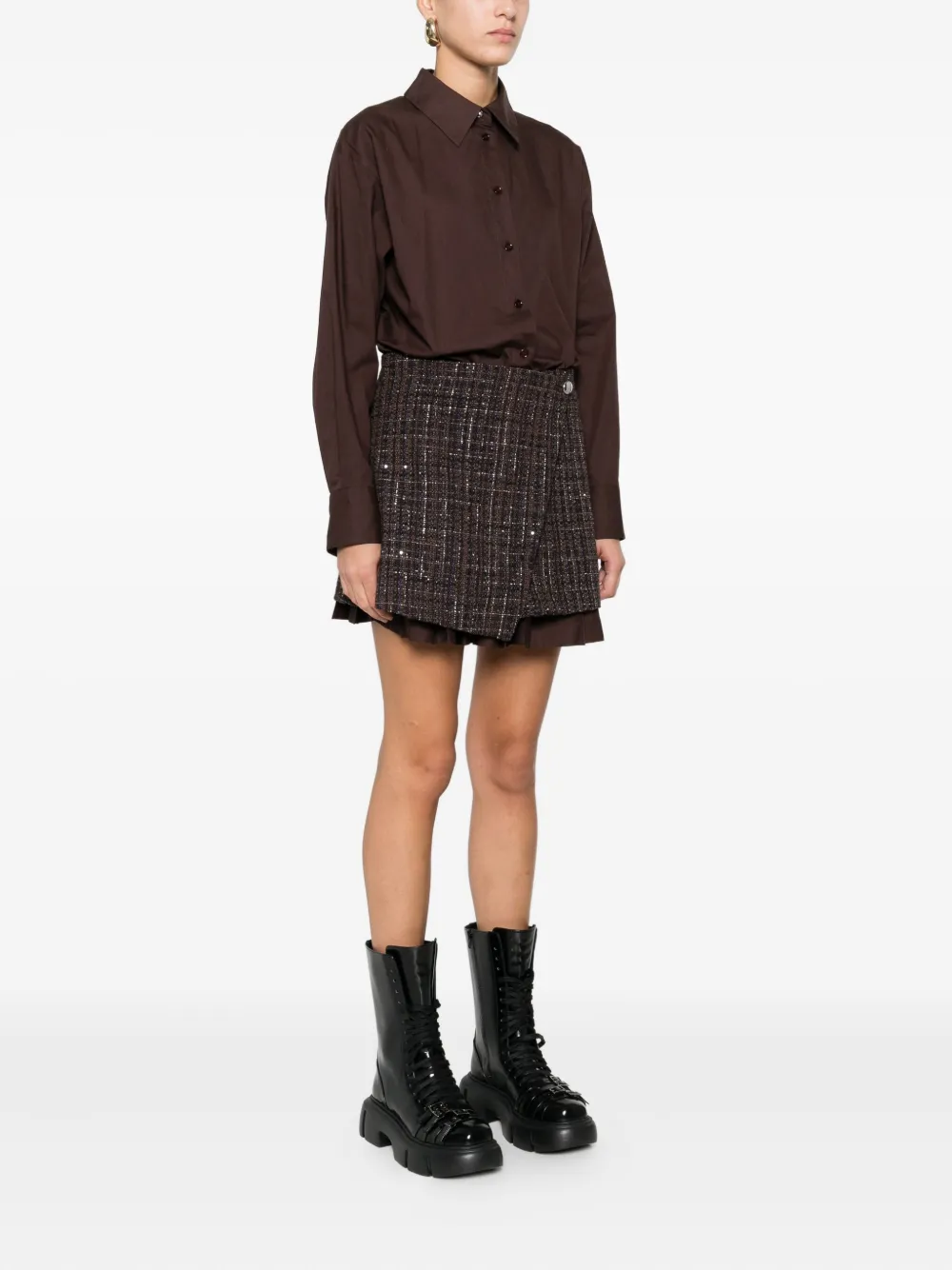 Maje Asymmetrische mini-jurk Bruin