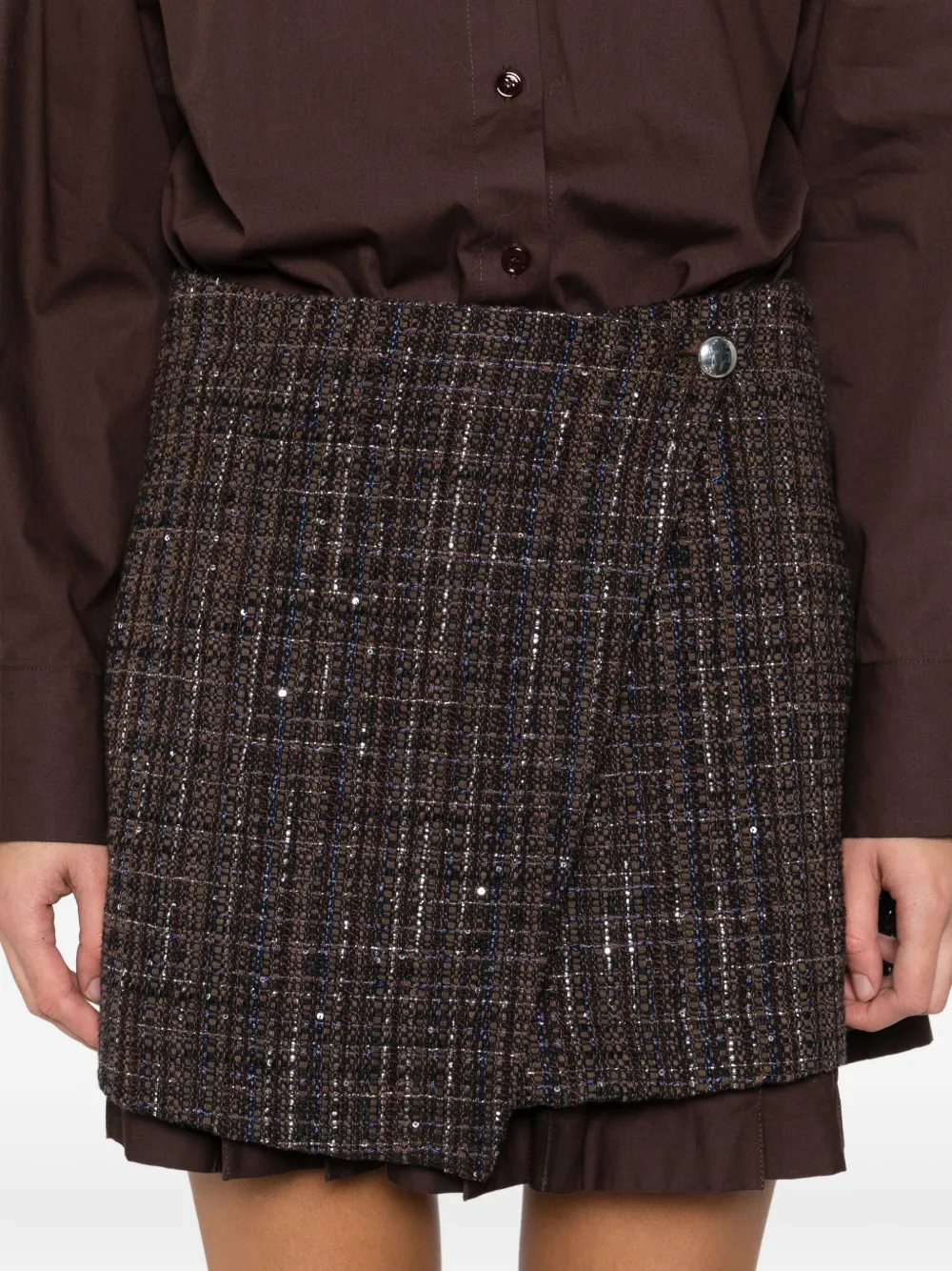 Maje Asymmetrische mini-jurk Bruin