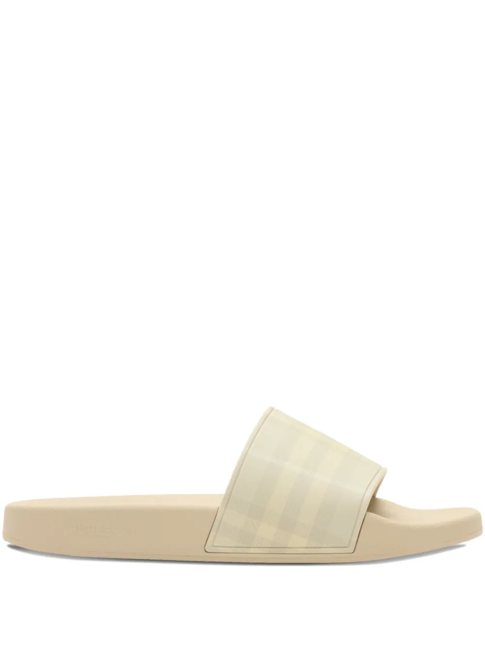 Burberry Check-print Slides In Neutral
