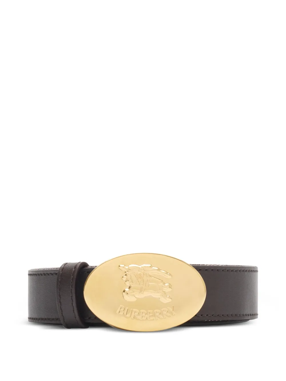 Burberry Geruite riem met ridderstempel Bruin