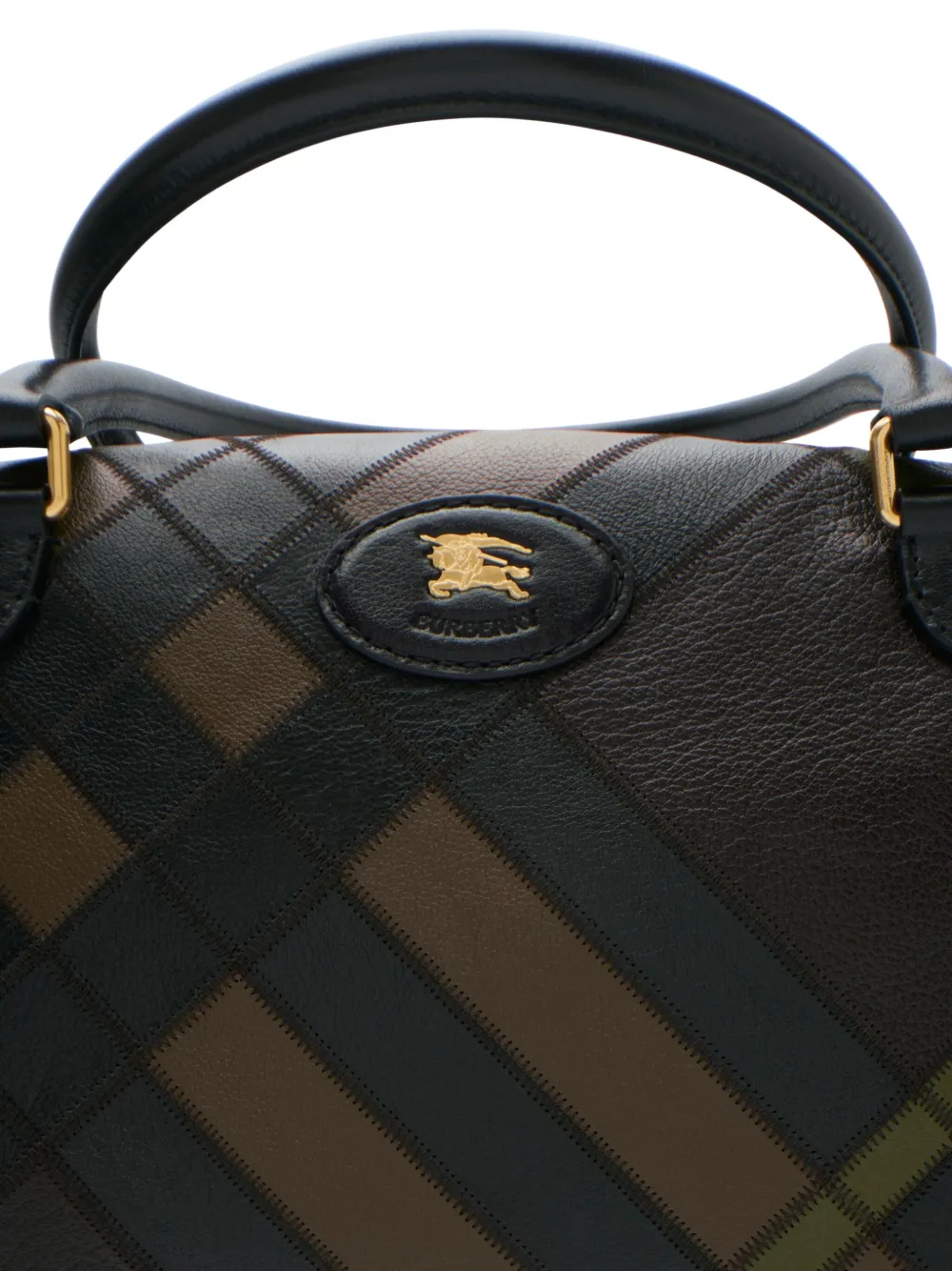 Burberry Geruite leren reistas Zwart
