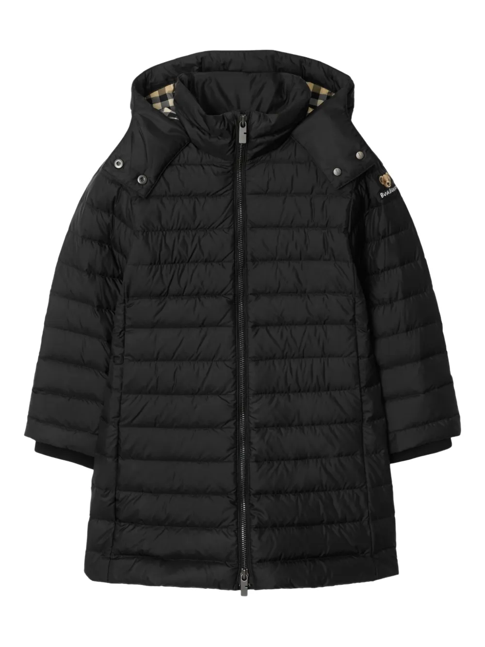 Burberry Kids hooded puffer coat Zwart