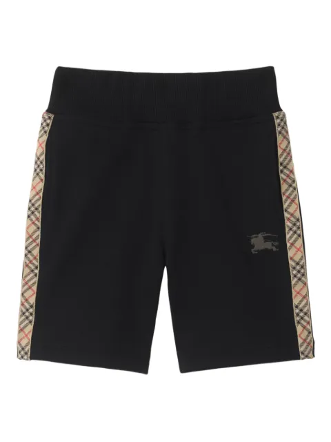 Burberry Kids check-trimmed loopback cotton shorts