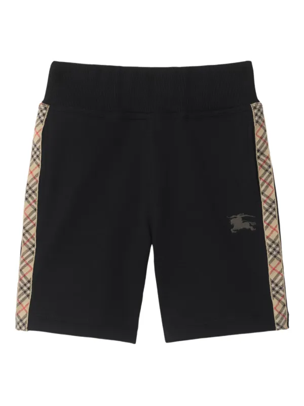 Burberry Kids チェックトリム ショートパンツ | ブラック | FARFETCH JP