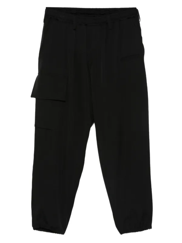 Yohjiyamamoto 2022-23AW 1タックカーゴパンツ Yohji Yamamoto ウール カーゴパンツ | ブラック | FARFETCH JP