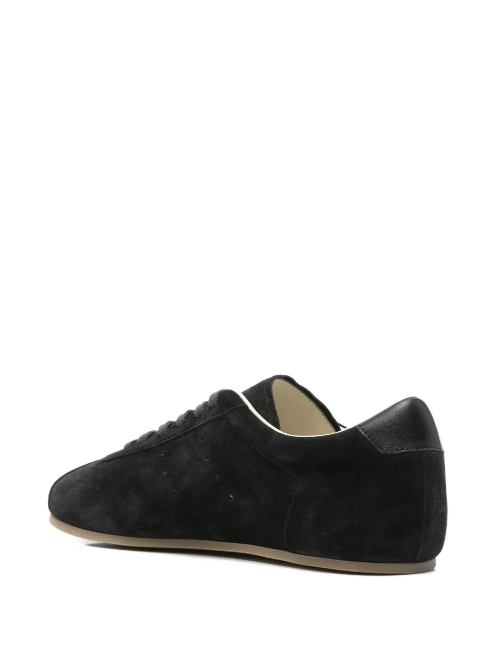 Common Projects Driving Lo Profile Leather-trimmed Suede Sneakers In Black