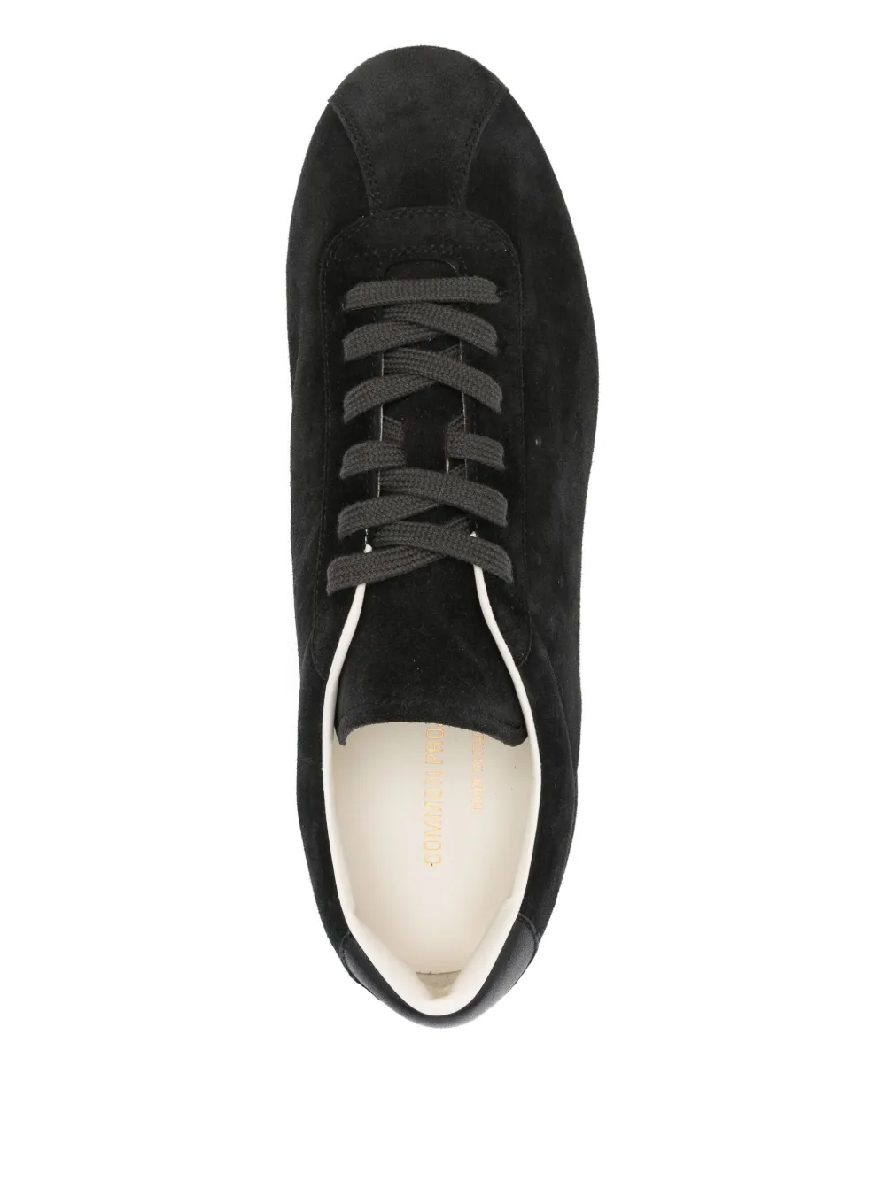 Common Projects Driving Lo Profile Leather-trimmed Suede Sneakers In Black