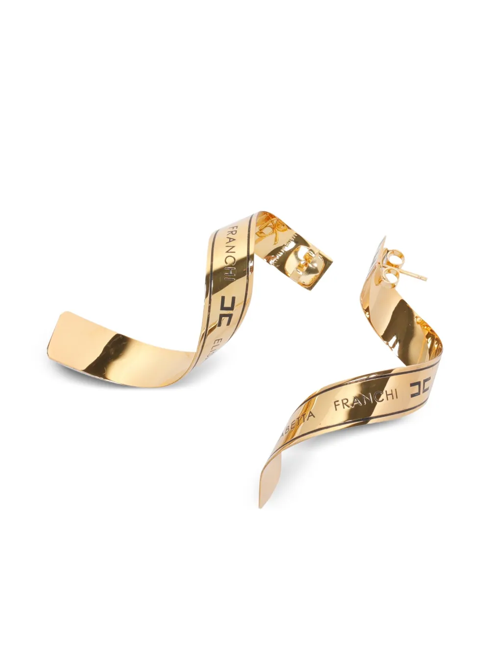 Elisabetta Franchi logo-plaque twisted earrings | Image 2