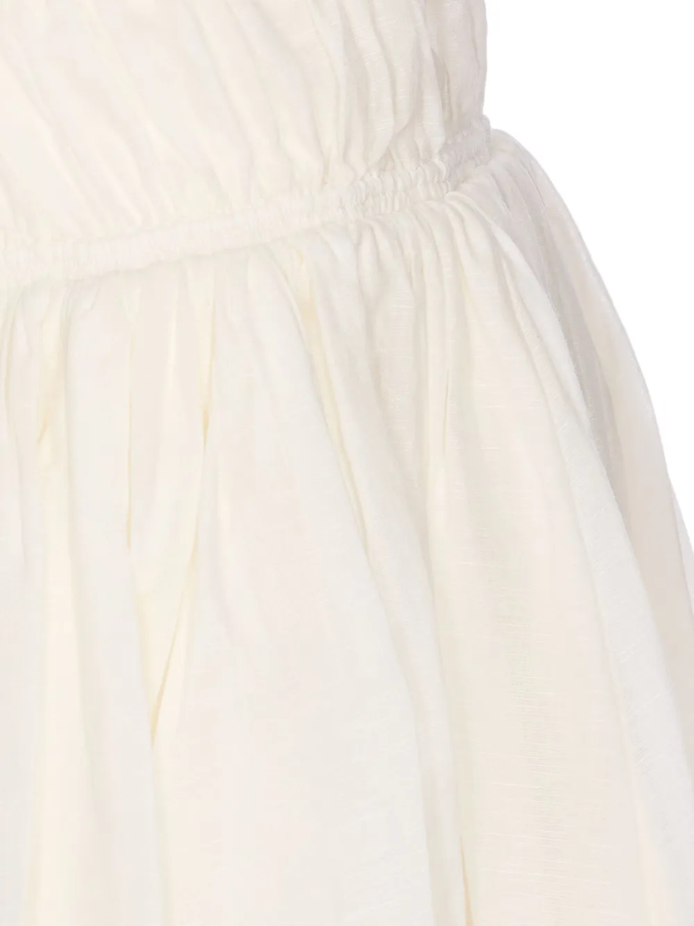 Elastic-Waist Ruffled Mini Skirt
