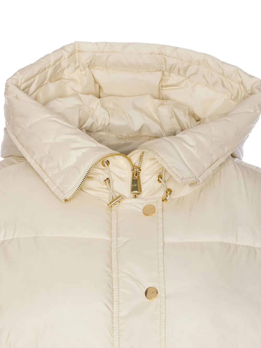 PINKO hooded quilted coat Wit