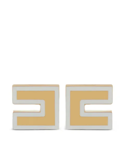 Elisabetta Franchi logo square earrings