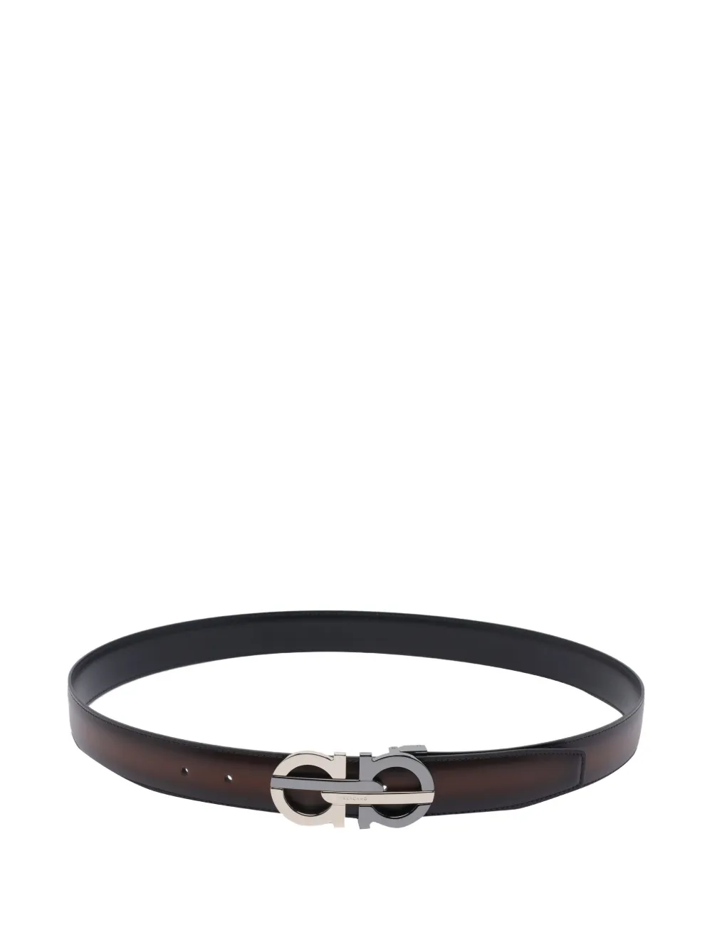 Ferragamo Double-sided Gancini Belt In Brown