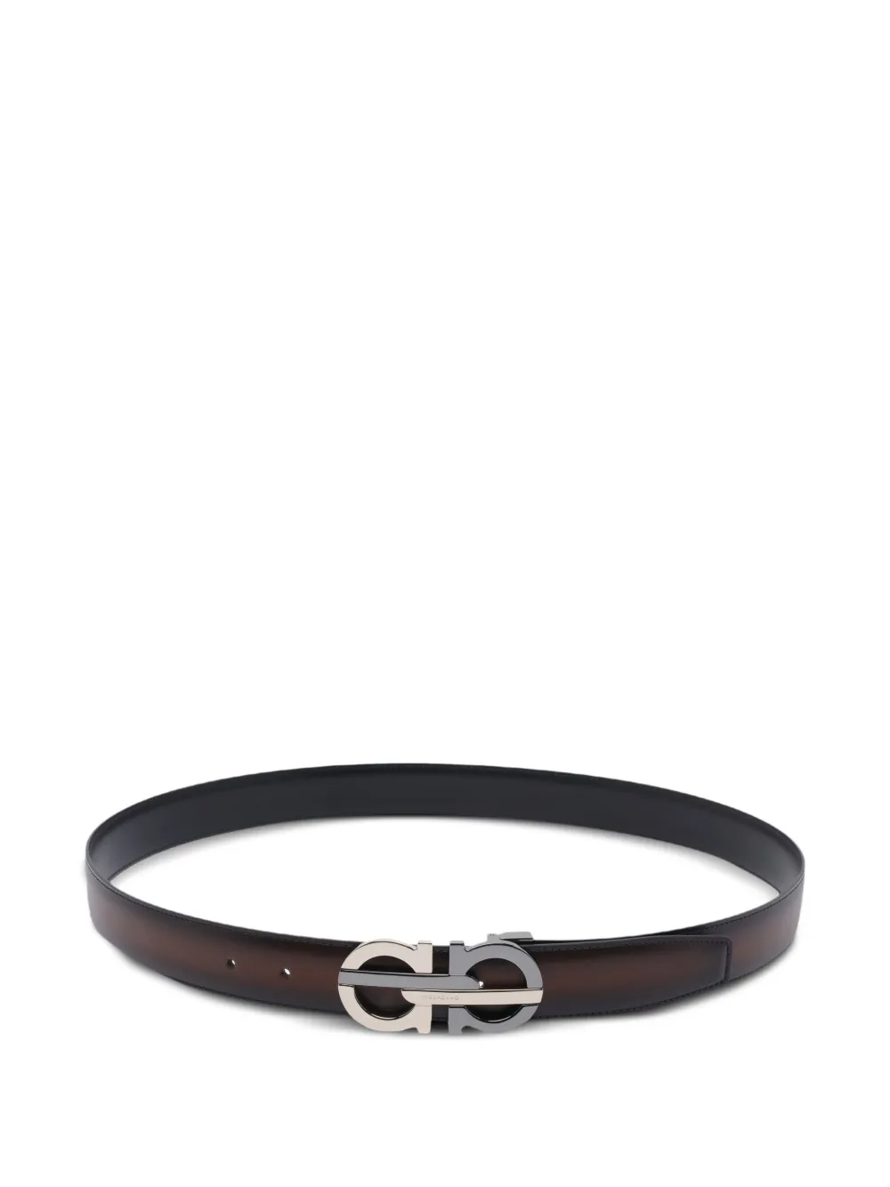 Ferragamo Riem met Gancini gesp Bruin