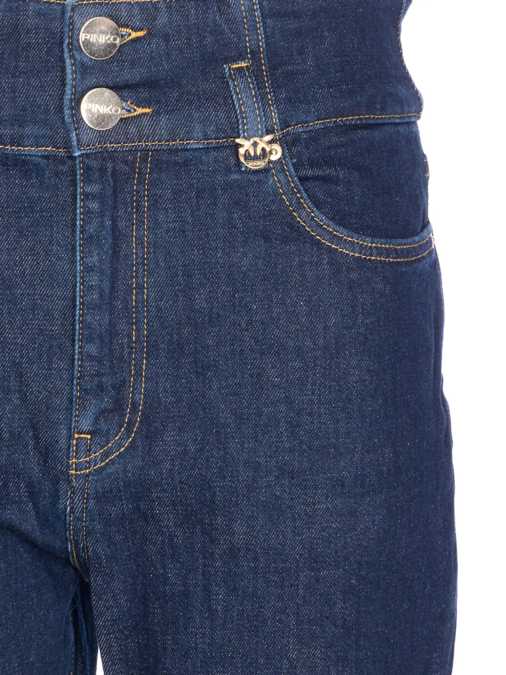 PINKO High waist jeans met knopen Blauw