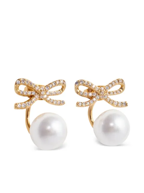 Self-Portrait faux-pearl embellished earrings