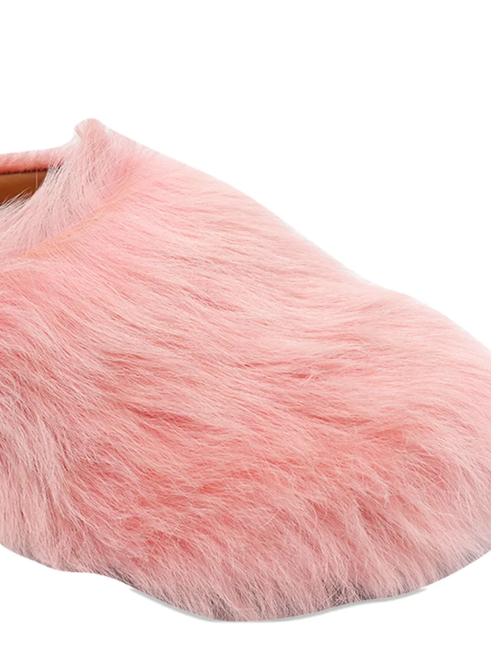 Marni Calf Hair Flat Sole Round Toe Sandals In Pink