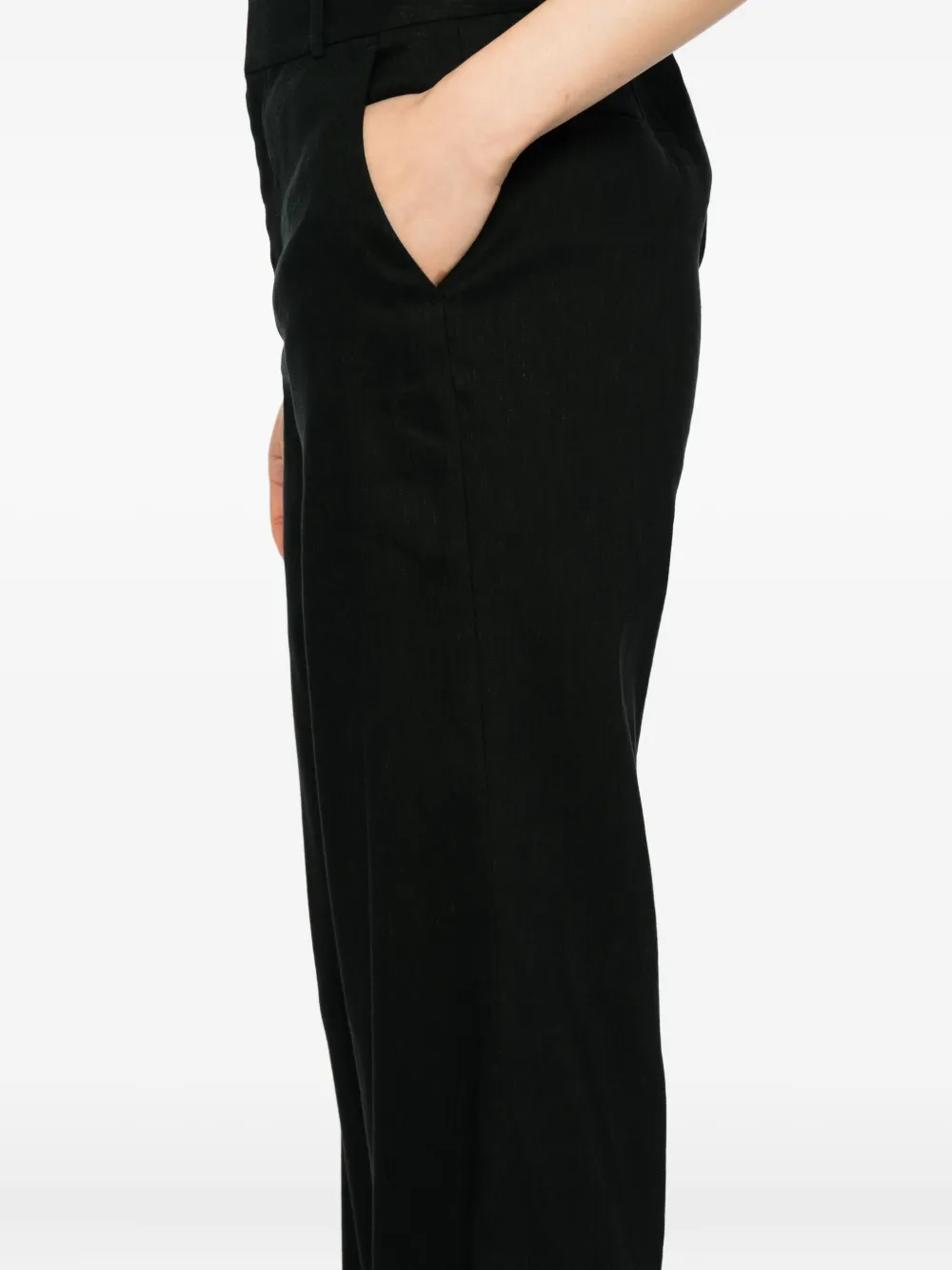 Alice And Olivia Pinstripe Wide-leg Trousers In Black